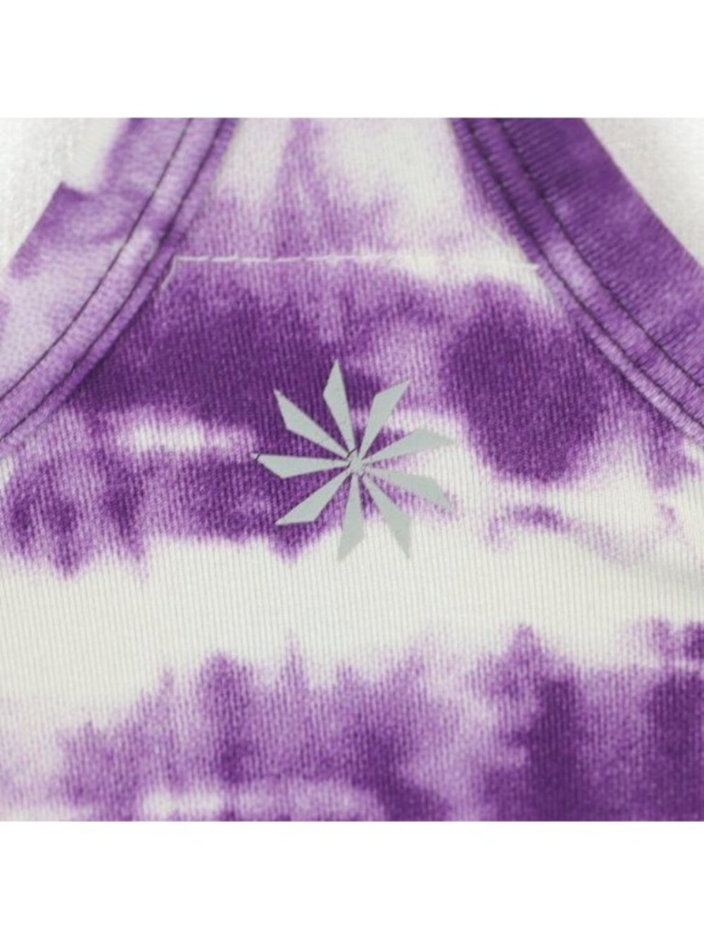 Athleta Women's Small Purple & White Tie Dye Racerback Athletic Support Tank Top - Picture 5 of 9